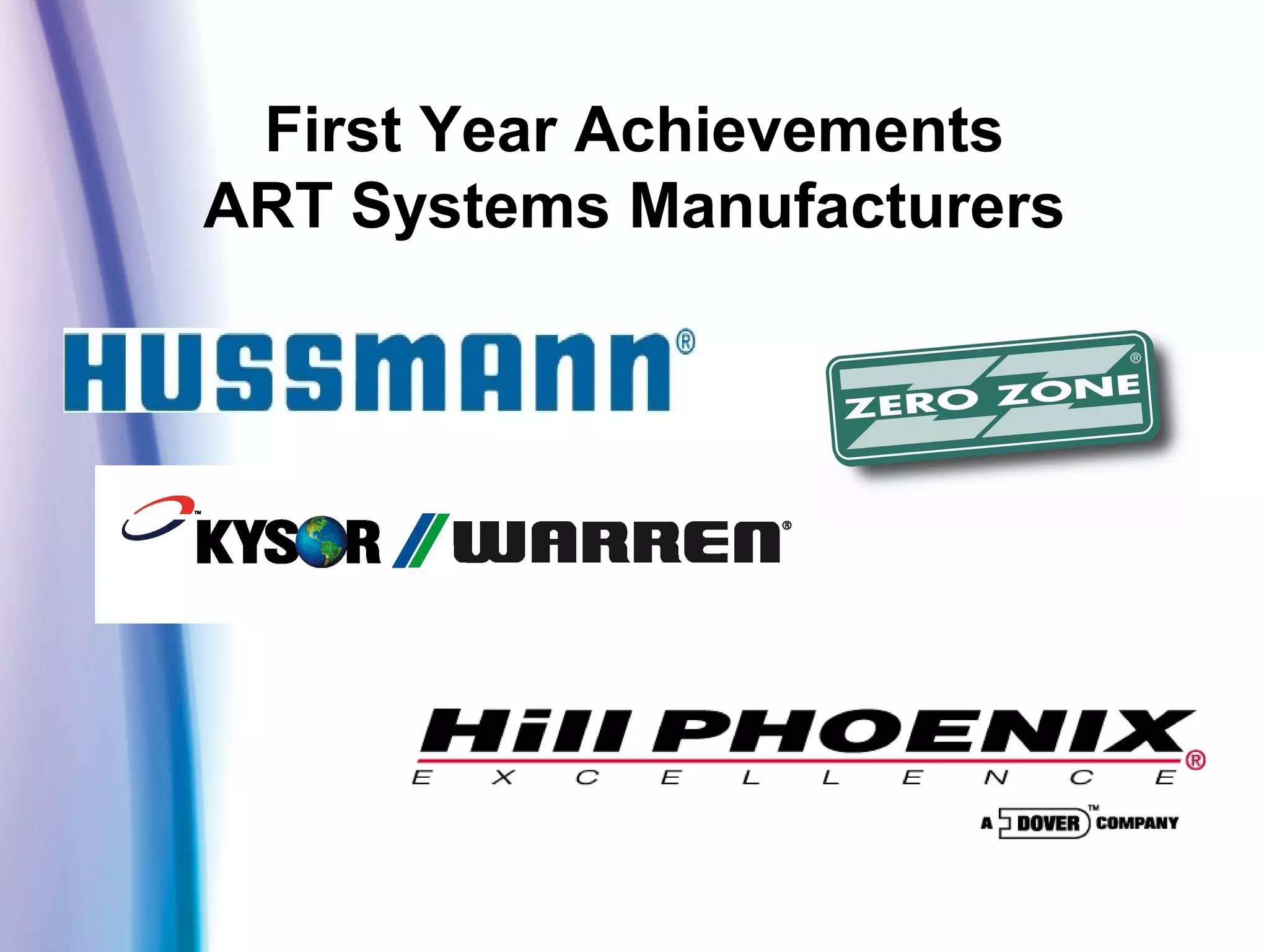 First Year Achievements
ART Systems Manufacturers
 
