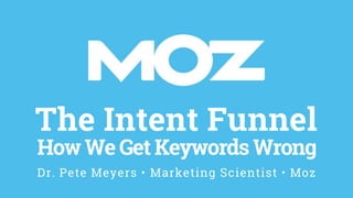 The Intent Funnel
HowWe Get Keywords Wrong
Dr. Pete Meyers • Marketing Scientist • Moz
 