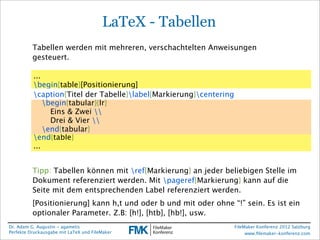 FMK2012: Perfekte Druckausgabe mit LaTeX und FileMaker von Adam Augustin