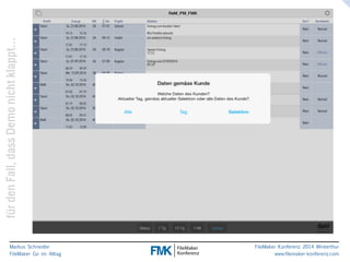 klappt… 
nicht Demo dass Fall, den für Markus Schneider 
FileMaker Go im Alltag 
www.filemaker-konferenz.com FileMaker Konferenz 2014 Winterthur 
 