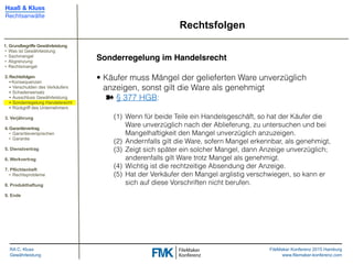 FMK2015: Gewährleistungsrecht und Haftung by Christoph Kluss