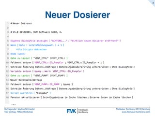 Vortragender: Markus Schneider
Titel Vortrag: FMGo Workshop
FileMaker Konferenz 2015 Hamburg
www.filemaker-konferenz.com
N...