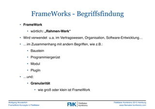 FMK2015: FrameWork Konzepte in FileMaker Pro by Wolfgang Wunderlich Slide 3
