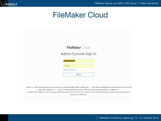 FMK2016 - Volker Krambrich - FileMaker Cloud - Amazon Web Services