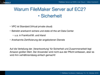 FMK2016 - Volker Krambrich - FileMaker Cloud - Amazon Web Services