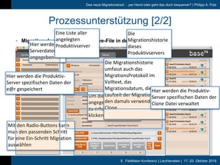 9. FileMaker Konferenz | Liechtenstein | 17.-20. Oktober 2018
Das neue Migrationstool/… per Hand oder geht das doch bequem...