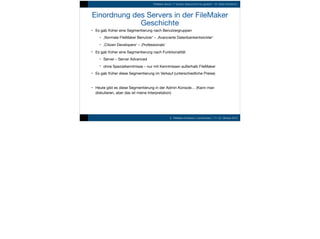 9. FileMaker Konferenz | Liechtenstein | 17.-20. Oktober 2018
FileMaker Server 17 Solution Deployment neu gedacht – Dr. Vo...