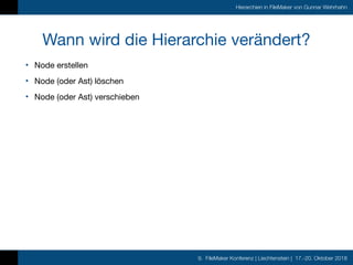 9. FileMaker Konferenz | Liechtenstein | 17.-20. Oktober 2018
Hierarchien in FileMaker von Gunnar Wehrhahn
Wann wird die H...