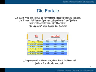 10. FileMaker Konferenz | Hamburg | 16.-19. Oktober 2019
Scrollen in Portalen / Gerhard Schwingenschlögl
Die Portale
Als B...