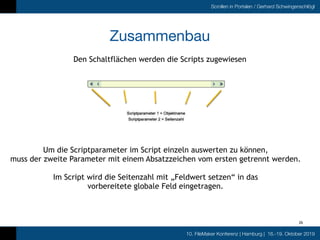10. FileMaker Konferenz | Hamburg | 16.-19. Oktober 2019
Scrollen in Portalen / Gerhard Schwingenschlögl
Zusammenbau
Den S...