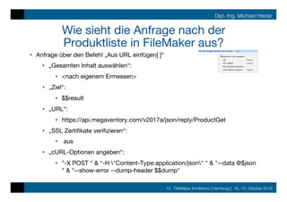 FMK2019 FileMaker Anbindung an Online Systeme by Michael Heider