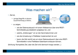 FMK2019 FileMaker Anbindung an Online Systeme by Michael Heider