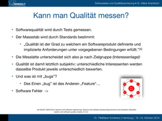 10. FileMaker Konferenz | Hamburg | 16.-19. Oktober 2019
Softwaretest und Qualitätssicherung • Dr. Volker Krambrich
Kann m...