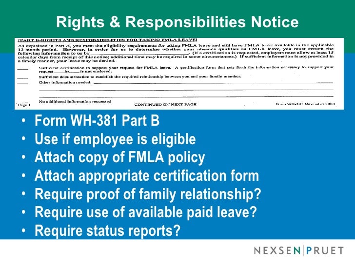 fmla and ada changes designation notice fmla form
