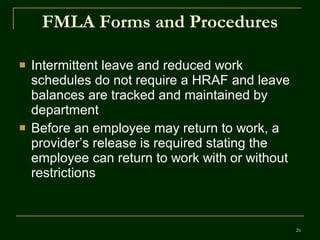 Fmla Employee Training V.4 Revised 02 11 09 | PPT
