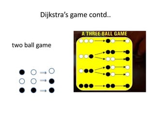 two ball game
Dijkstra’s game contd..
 
