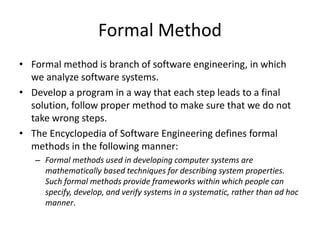 Formal Methods lecture 01 | PPTX