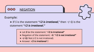 Nagation Example Geometry Modern approach to Axiomatics - RAA Proof and Negation | PPTX