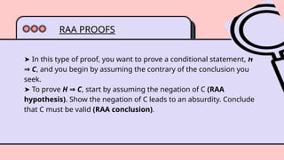 Sample Point Raa Modern approach to Axiomatics - RAA Proof and Negation | PPTX