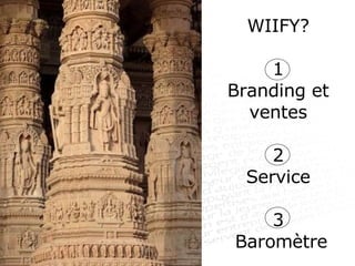 WIIFY? 1 Branding et ventes 2 Service 3  Baromètre 