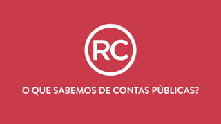 O QUE SABEMOS DE CONTAS PÚBLICAS? 
 