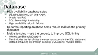 • High availability database setup
• DB2 provides HACMP and HADR
• Oracle has RAC
• SQL Server High Availability
• High av...