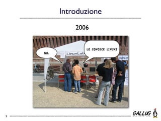 Introduzione
              2006


                 LO CONOSCE LINUX?
    NO.




5
 