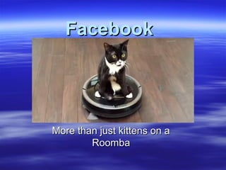FacebookFacebook
More than just kittens on aMore than just kittens on a
RoombaRoomba
 