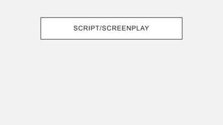 SCRIPT/SCREENPLAY
 