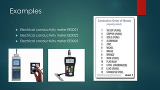 Examples
 Electrical conductivity meter EE0021
 Electrical conductivity meter EE0022
 Electrical conductivity meter EE0025
 