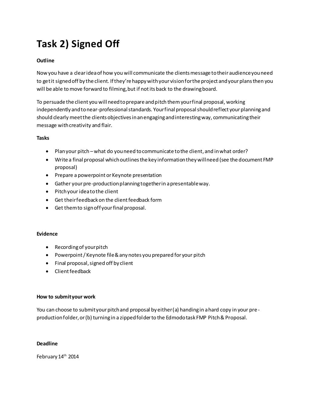 Final Major Project - brief