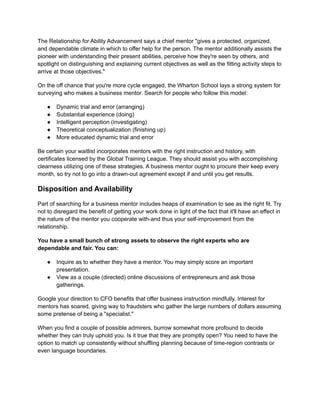 The Relationship for Ability Advancement says a chief mentor "gives a protected, organized,
and dependable climate in whic...