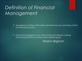 Financial Manager Def Financial management | PPT