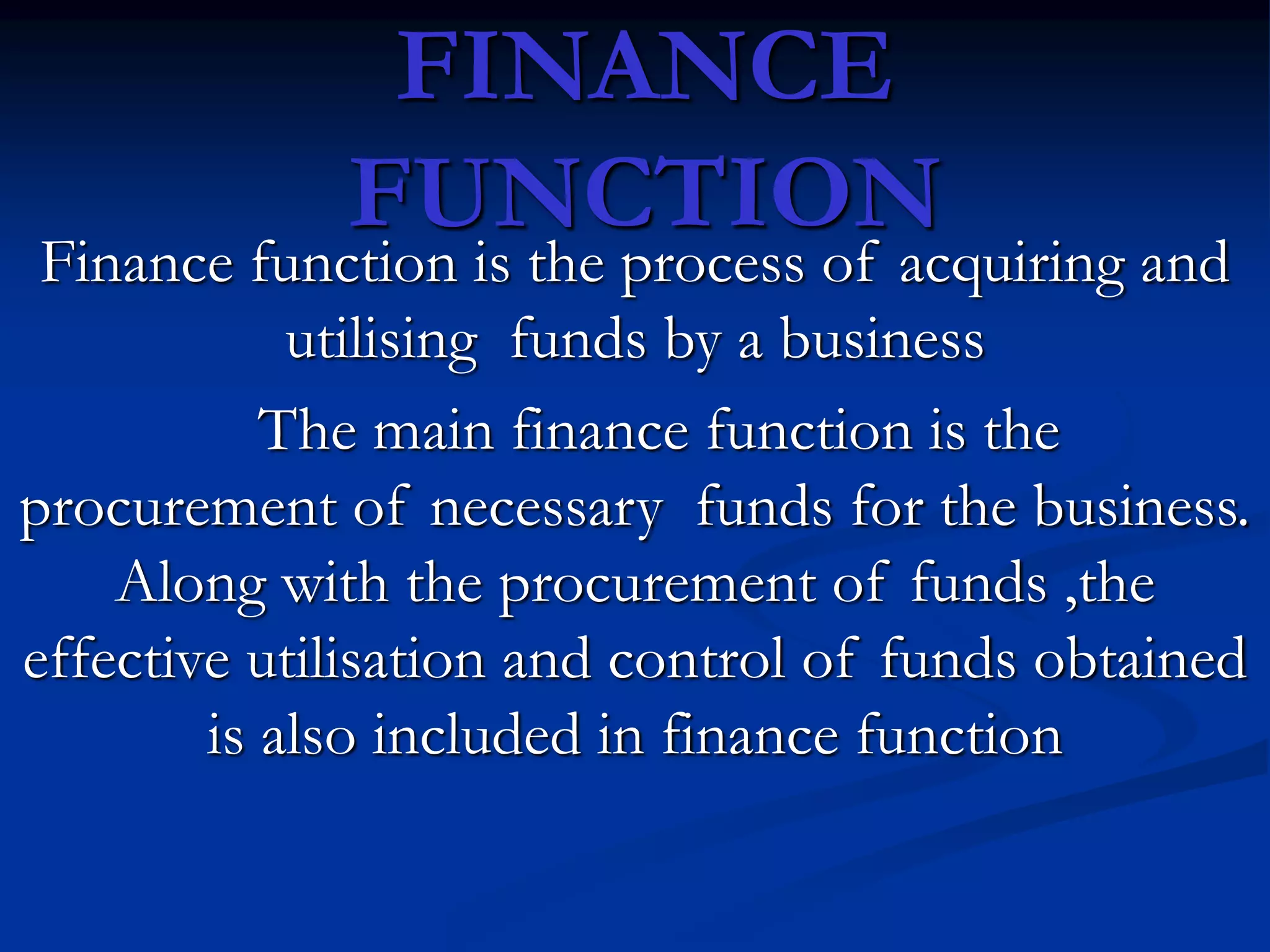 Finance function | PPT