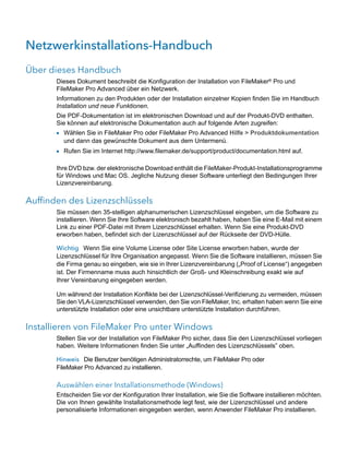 FileMaker Pro 12 Netzwerkinstallations-Handbuch | PDF
