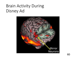 Brain Activity During
Disney Ad
60
Mirror
Neurons
 