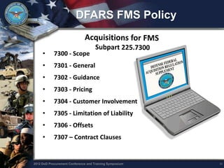 Foreign Military Sales (FMS) DCSA Presentations 2012 | PDF