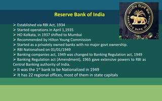 Rbi First Extablished Financial Markets | PPTX