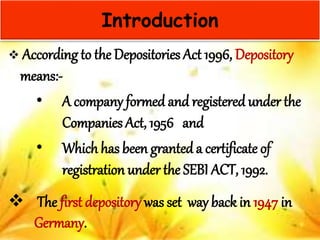 Depository system | PPTX