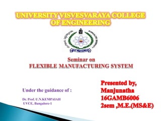 Under the guidance of :
Dr. Prof. U.N.KEMPAIAH
UVCE, Bangalore-1
 