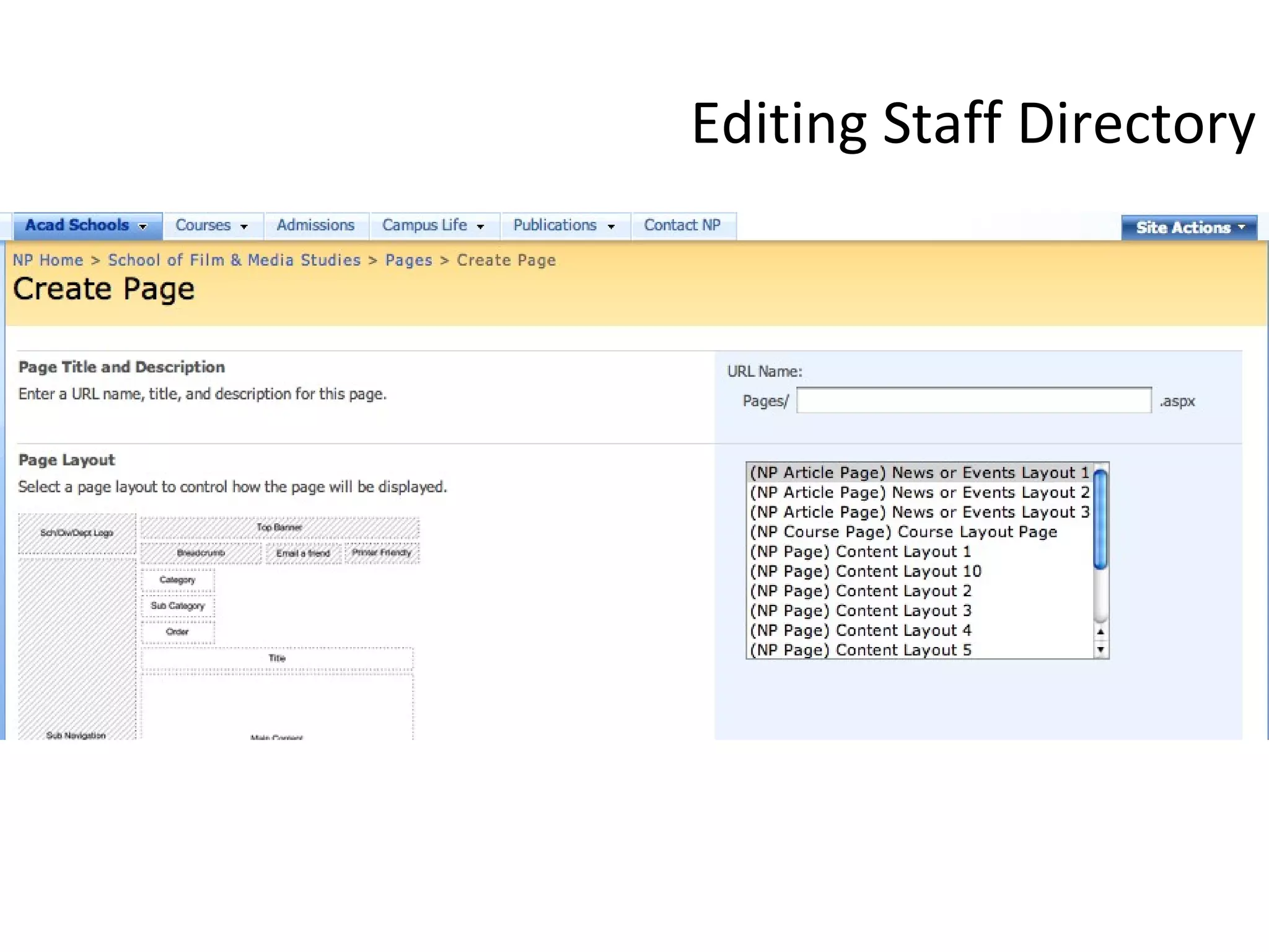 Editing Staff Directory 
