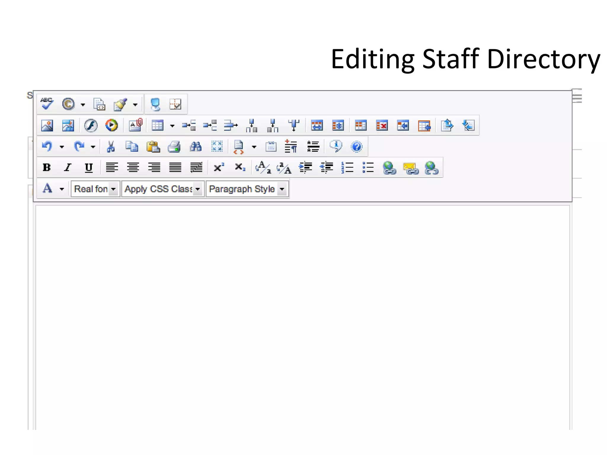 Editing Staff Directory 