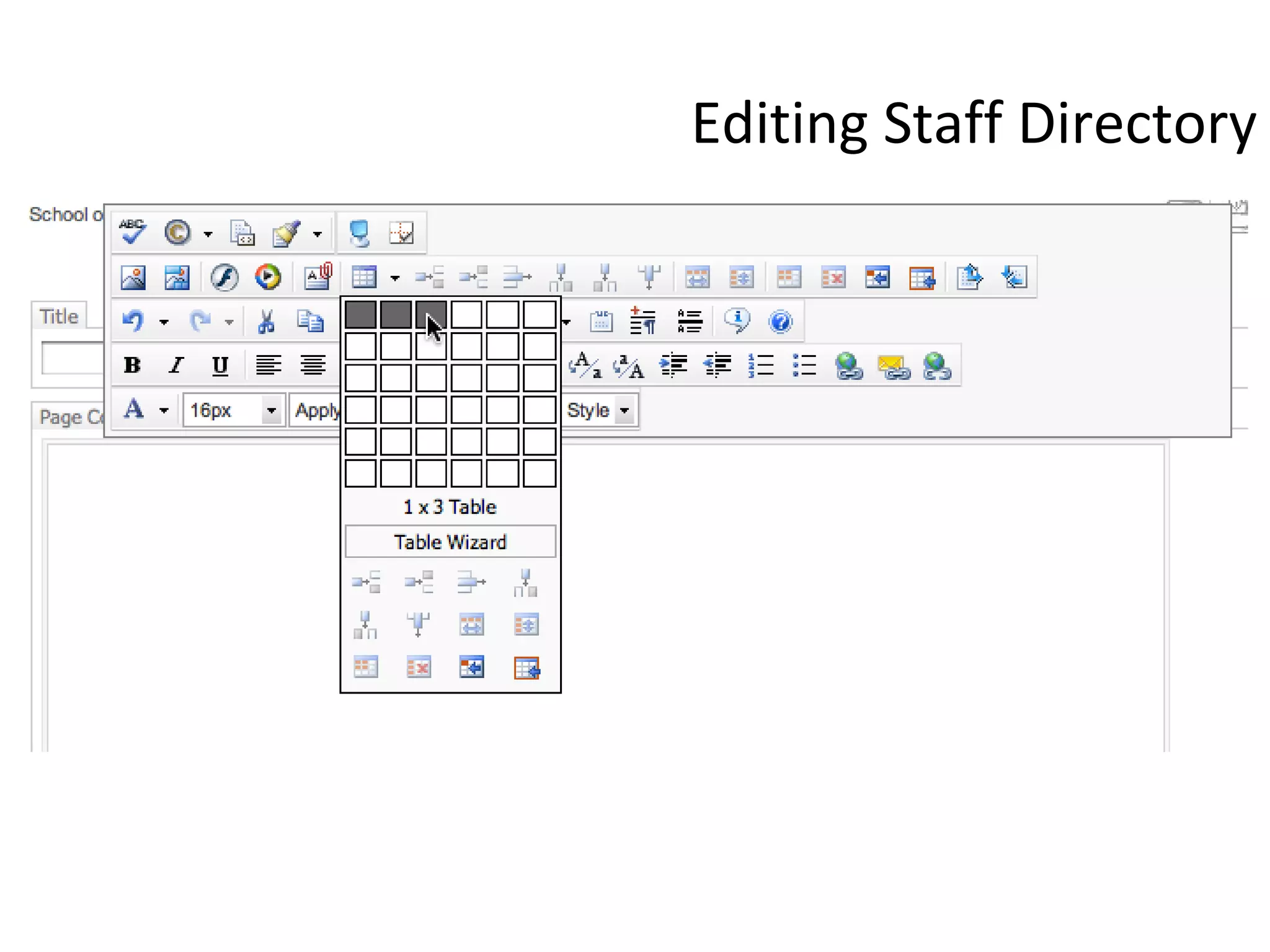 Editing Staff Directory 