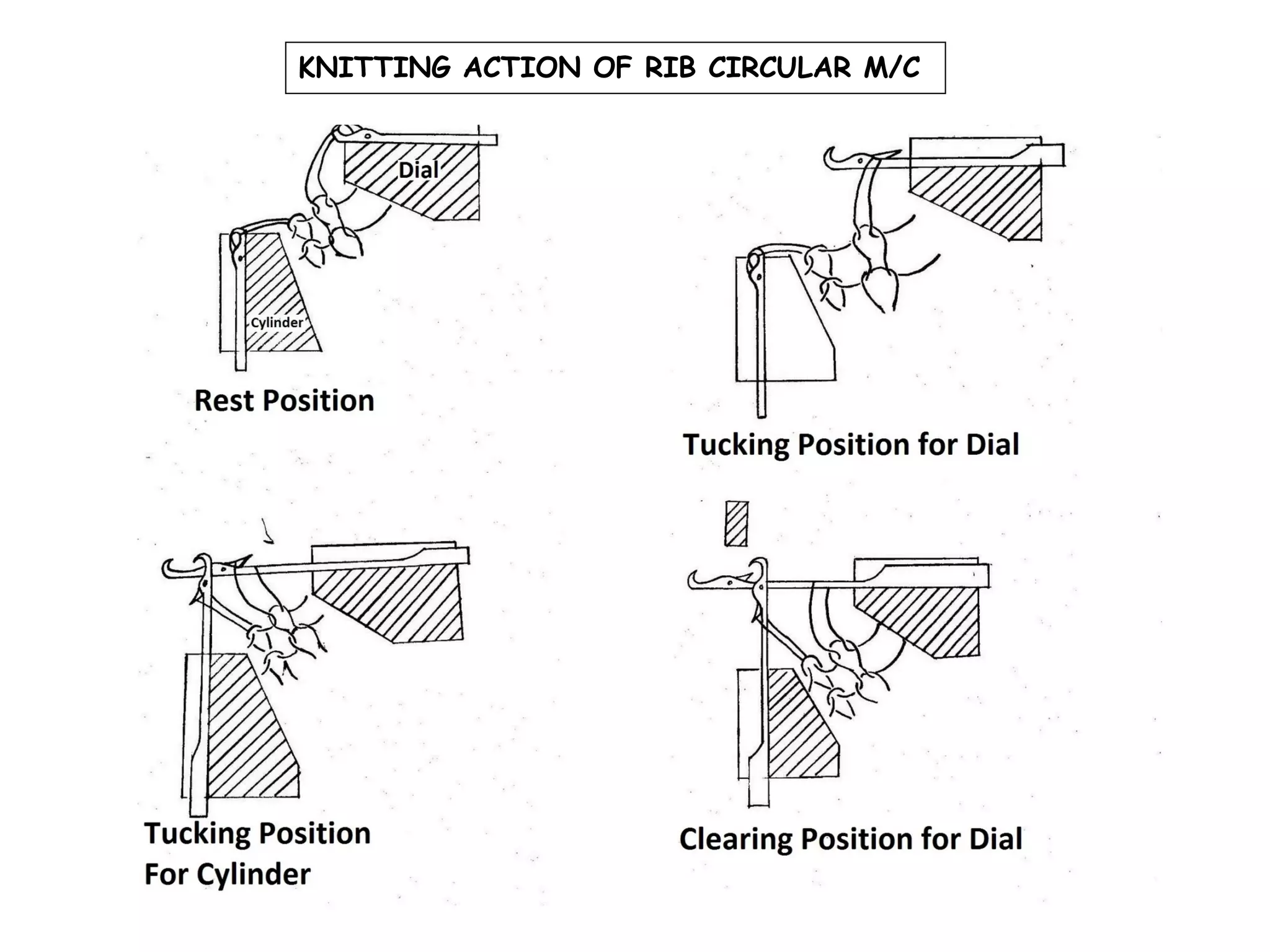 KNITTING ACTION OF RIB CIRCULAR M/C

 