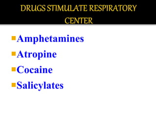Amphetamines
Atropine
Cocaine
Salicylates
 
