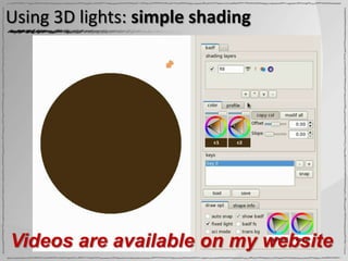 Using 3D lights: simple shading




Videos are available on my website
 