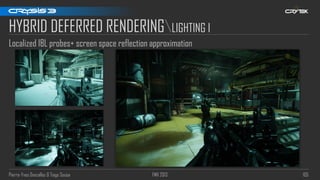 Pierre-Yves Donzallaz & Tiago Sousa FMX 2013 105
HYBRID DEFERRED RENDERINGLIGHTING I
Localized IBL probes+ screen space reflection approximation
 