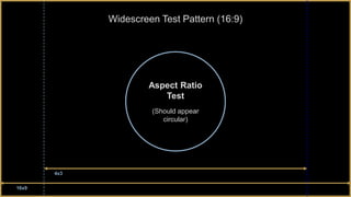 Widescreen Test Pattern (16:9)
Aspect Ratio
Test
(Should appear
circular)
16x9
4x3
 