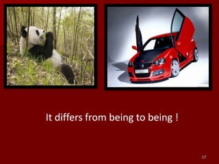 17It differs from being to being !