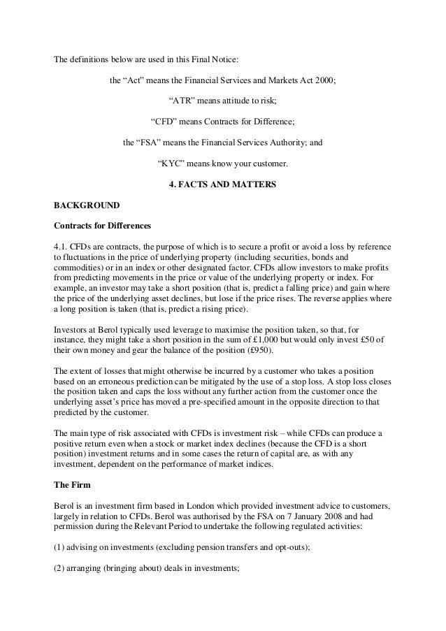 Fsa Fca Final Notice Example